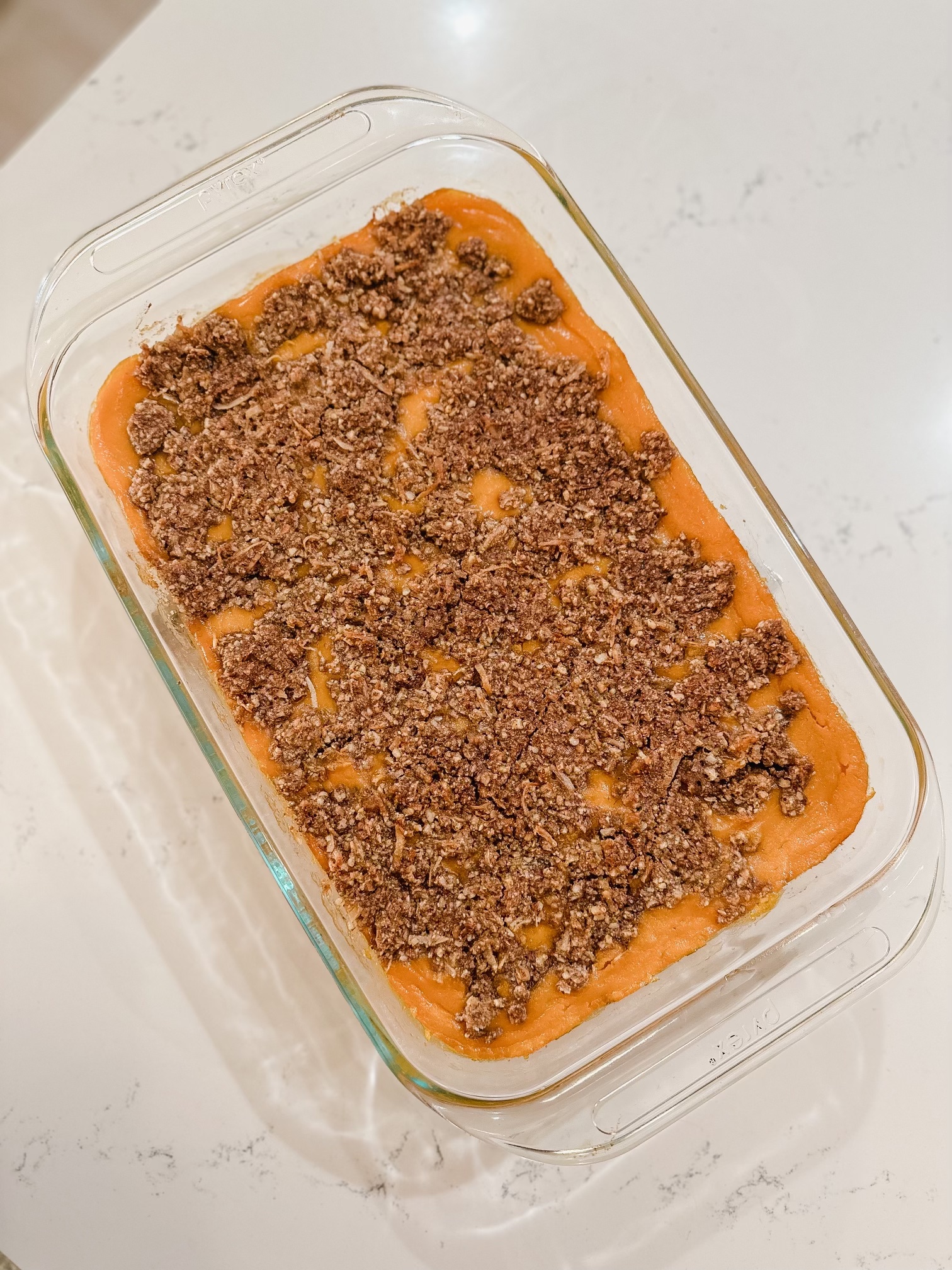 Connecticut lifestyle blogger Lauren McBride shares a photo of her dairy and wheat free sweet potato casserole