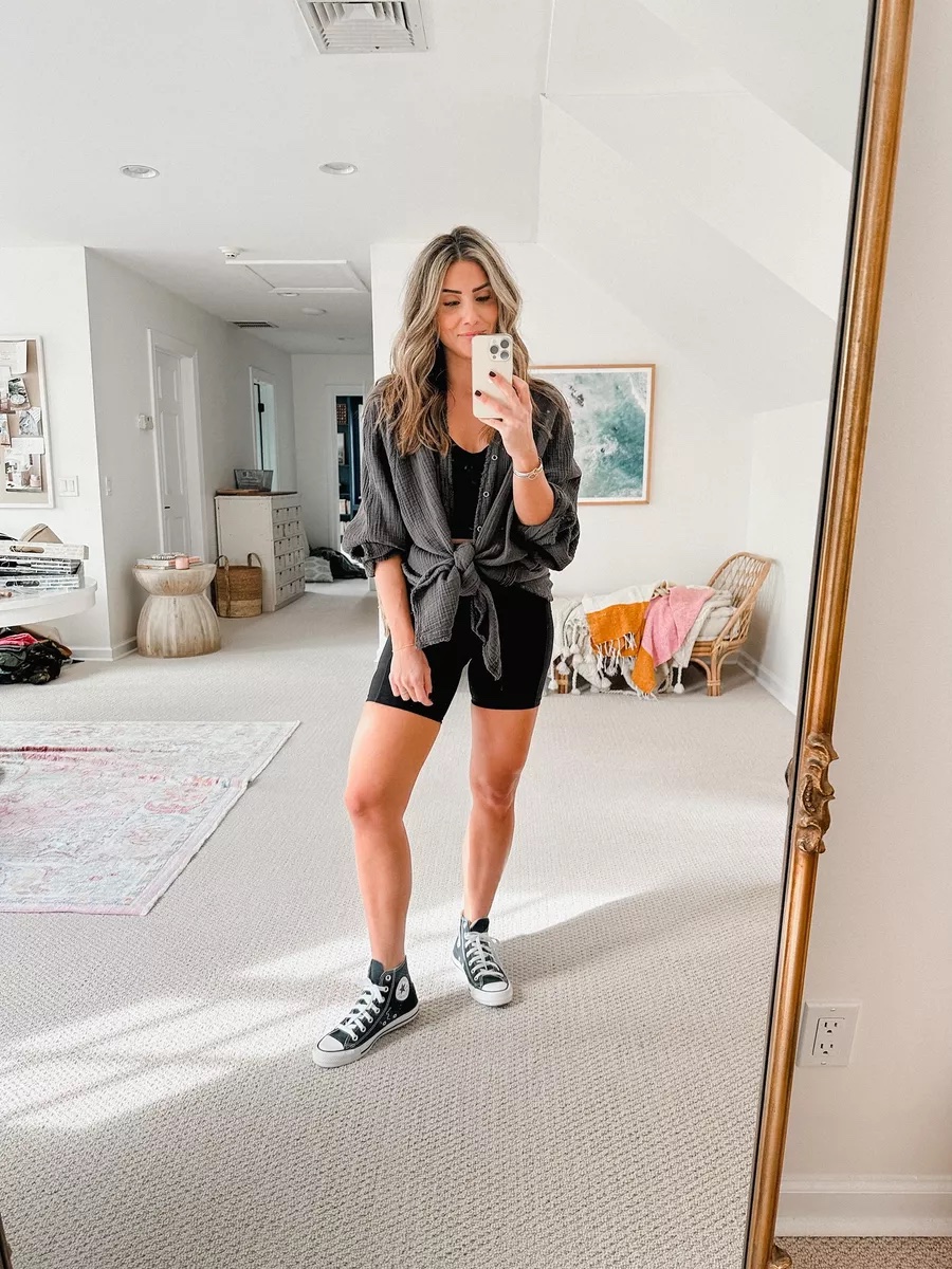 outfit for black legging shorts｜TikTok Search